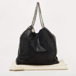 Pre Owned Stella McCartney Black Faux Leather Large Falabella Tote