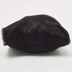 Pre Owned Stella McCartney Black Woven Faux Suede Large Falabella Tote