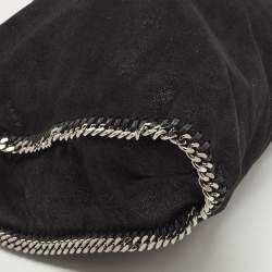 Pre Owned Stella McCartney Black Woven Faux Suede Large Falabella Tote