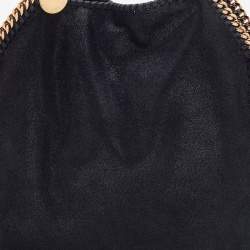 Pre Owned Stella McCartney Black Faux Leather Falabella Tote