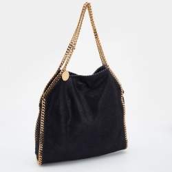 Pre Owned Stella McCartney Black Faux Leather Falabella Tote