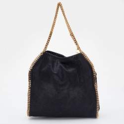 Pre Owned Stella McCartney Black Faux Leather Falabella Tote