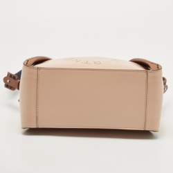 Pre Owned Stella McCartney Beige Faux Leather Stella Logo Crossbody Bag