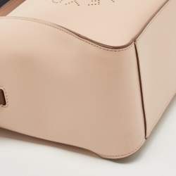 Pre Owned Stella McCartney Beige Faux Leather Stella Logo Crossbody Bag