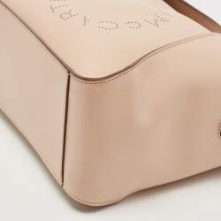Pre Owned Stella McCartney Beige Faux Leather Stella Logo Crossbody Bag
