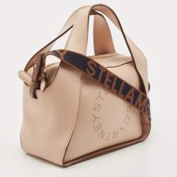 Pre Owned Stella McCartney Beige Faux Leather Stella Logo Crossbody Bag