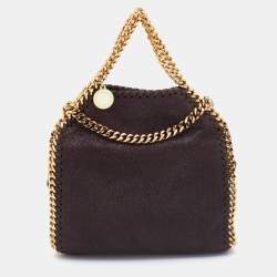 Stella McCartney Brown Faux Suede Tiny Falabella Tote