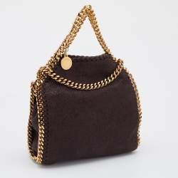 Stella McCartney Brown Faux Suede Tiny Falabella Tote