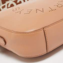 Pre Owned Stella McCartney Beige Faux Leather Perforated Logo Camera Bag