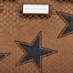Pre Owned Stella McCartney Bronze/Black Faux Snakeskin and Croc Embossed Star Zip Around Wallet