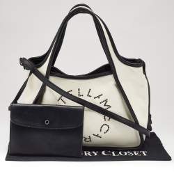 Pre Owned Stella McCartney Off White Canvas and Faux Leather Stella Logo Tote