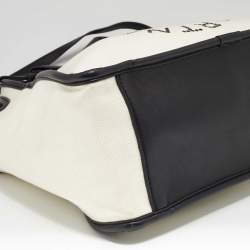 Pre Owned Stella McCartney Off White Canvas and Faux Leather Stella Logo Tote