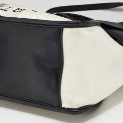 Pre Owned Stella McCartney Off White Canvas and Faux Leather Stella Logo Tote