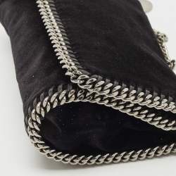 Pre Owned Stella McCartney Black Glitter Velvet Falabella Crossbody Bag 