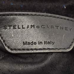 Pre Owned Stella McCartney Black Glitter Velvet Falabella Crossbody Bag 