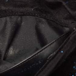 Pre Owned Stella McCartney Black Glitter Velvet Falabella Crossbody Bag 