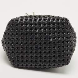 Pre Owned Stella McCartney Black Faux Woven Leather Bucket Bag