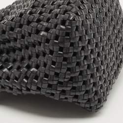 Pre Owned Stella McCartney Black Faux Woven Leather Bucket Bag