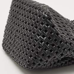 Pre Owned Stella McCartney Black Faux Woven Leather Bucket Bag