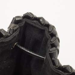 Pre Owned Stella McCartney Black Faux Woven Leather Bucket Bag