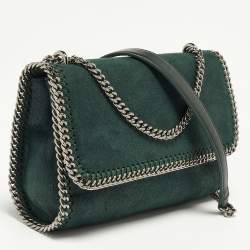 Pre Owned Stella McCartney Green Faux Suede Falabella Shoulder Bag