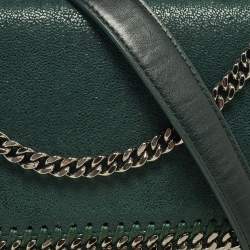 Pre Owned Stella McCartney Green Faux Suede Falabella Shoulder Bag