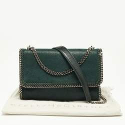 Pre Owned Stella McCartney Green Faux Suede Falabella Shoulder Bag
