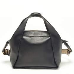 Pre Owned Stella McCartney Black Faux Leather Stella Logo Tote