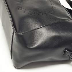 Pre Owned Stella McCartney Black Faux Leather Stella Logo Tote
