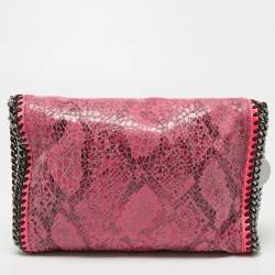 Pre Owned حقيبة كتف ستيلا مكارتني فالابيلا جلد ثعبان صناعي بني/أسود بقلاب