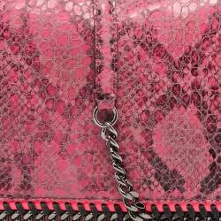 Pre Owned حقيبة كتف ستيلا مكارتني فالابيلا جلد ثعبان صناعي بني/أسود بقلاب