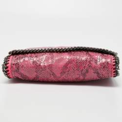 Pre Owned حقيبة كتف ستيلا مكارتني فالابيلا جلد ثعبان صناعي بني/أسود بقلاب