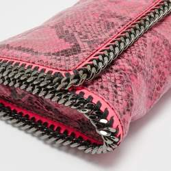 Pre Owned حقيبة كتف ستيلا مكارتني فالابيلا جلد ثعبان صناعي بني/أسود بقلاب