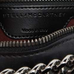 Pre Owned Stella McCartney Black Faux Leather Bird Embroidered Falabella Bag