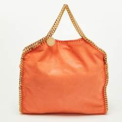 Pre Owned Stella McCartney Orange Faux Leather Small Falabella Tote