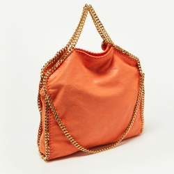 Pre Owned Stella McCartney Orange Faux Leather Small Falabella Tote