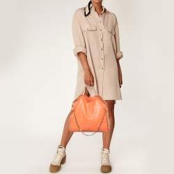 Pre Owned Stella McCartney Orange Faux Leather Small Falabella Tote