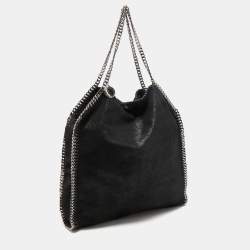 Pre Owned Stella McCartney Black Faux Leather Large Falabella Tote
