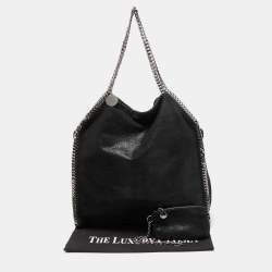 Pre Owned Stella McCartney Black Faux Leather Large Falabella Tote