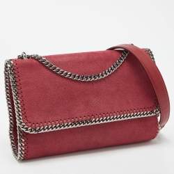 Pre Owned Stella McCartney Burgundy Faux Leather Falabella Shoulder Bag