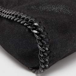 Pre Owned Stella McCartney Black Faux Leather Mini Falabella Tote