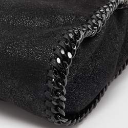 Pre Owned Stella McCartney Black Faux Leather Mini Falabella Tote