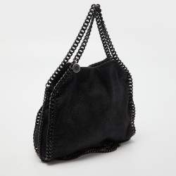Pre Owned Stella McCartney Black Faux Leather Mini Falabella Tote