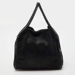 Pre Owned Stella McCartney Black Faux Leather Mini Falabella Tote