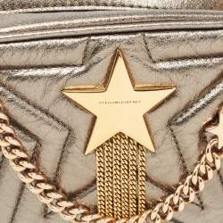Pre Owned Stella McCartney Metallic Green Faux Leather Stella Star Crossbody Bag