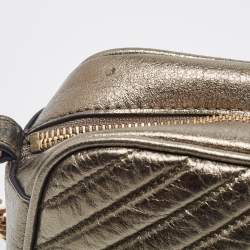 Pre Owned Stella McCartney Metallic Green Faux Leather Stella Star Crossbody Bag