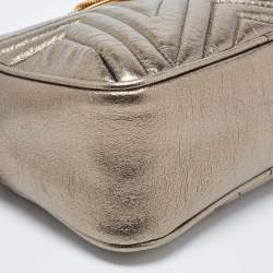 Pre Owned Stella McCartney Metallic Green Faux Leather Stella Star Crossbody Bag