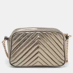 Pre Owned Stella McCartney Metallic Green Faux Leather Stella Star Crossbody Bag