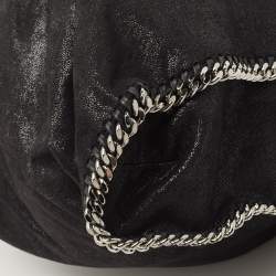 Pre Owned Stella McCartney Black Faux Leather Large Falabella Tote
