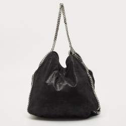 Pre Owned Stella McCartney Black Faux Leather Large Falabella Tote